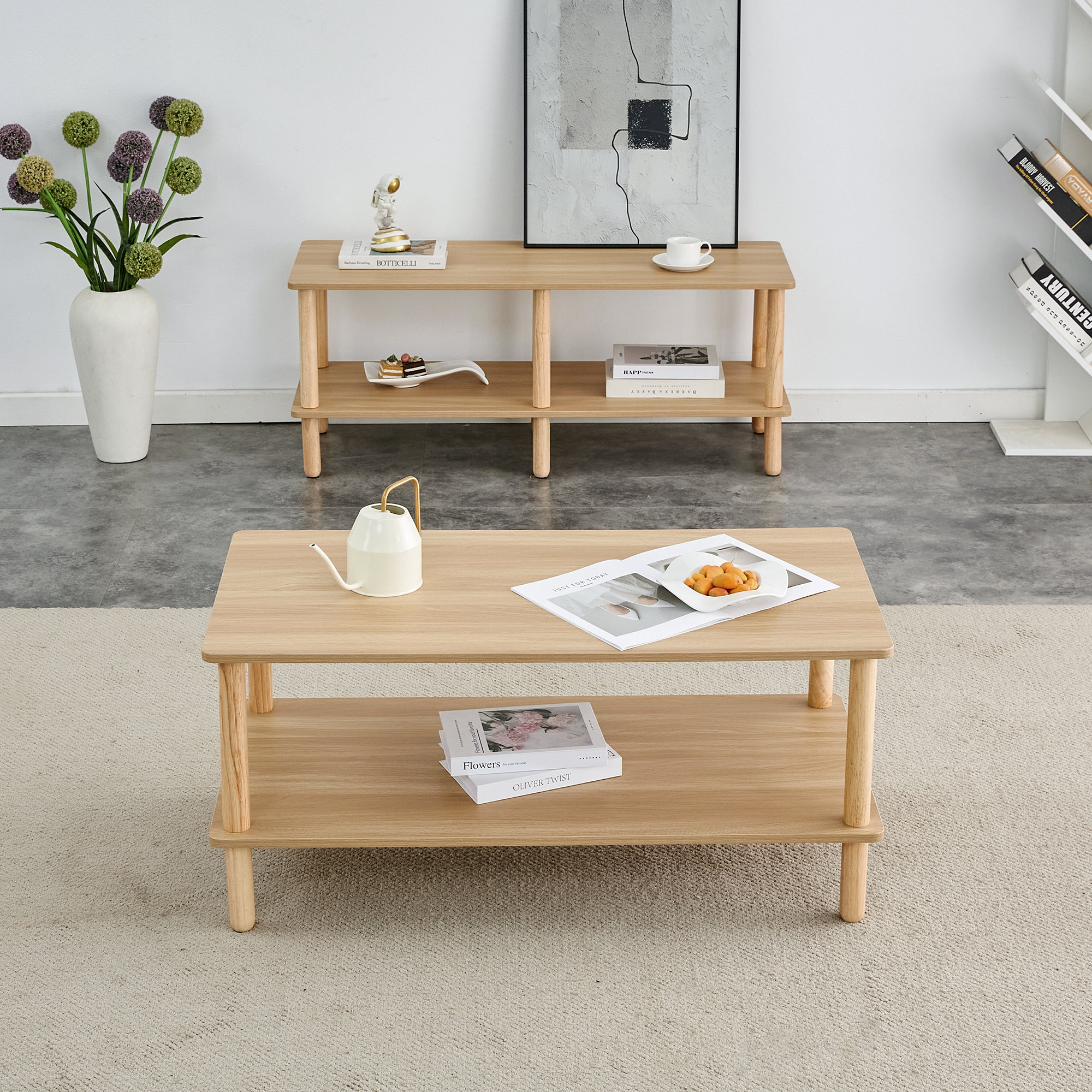 Hokku Designs Contemporary coffee table & tv stand set: coordinated ...